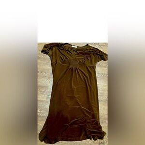 Motherhood Rich Brown Short Sleeve maternity dress